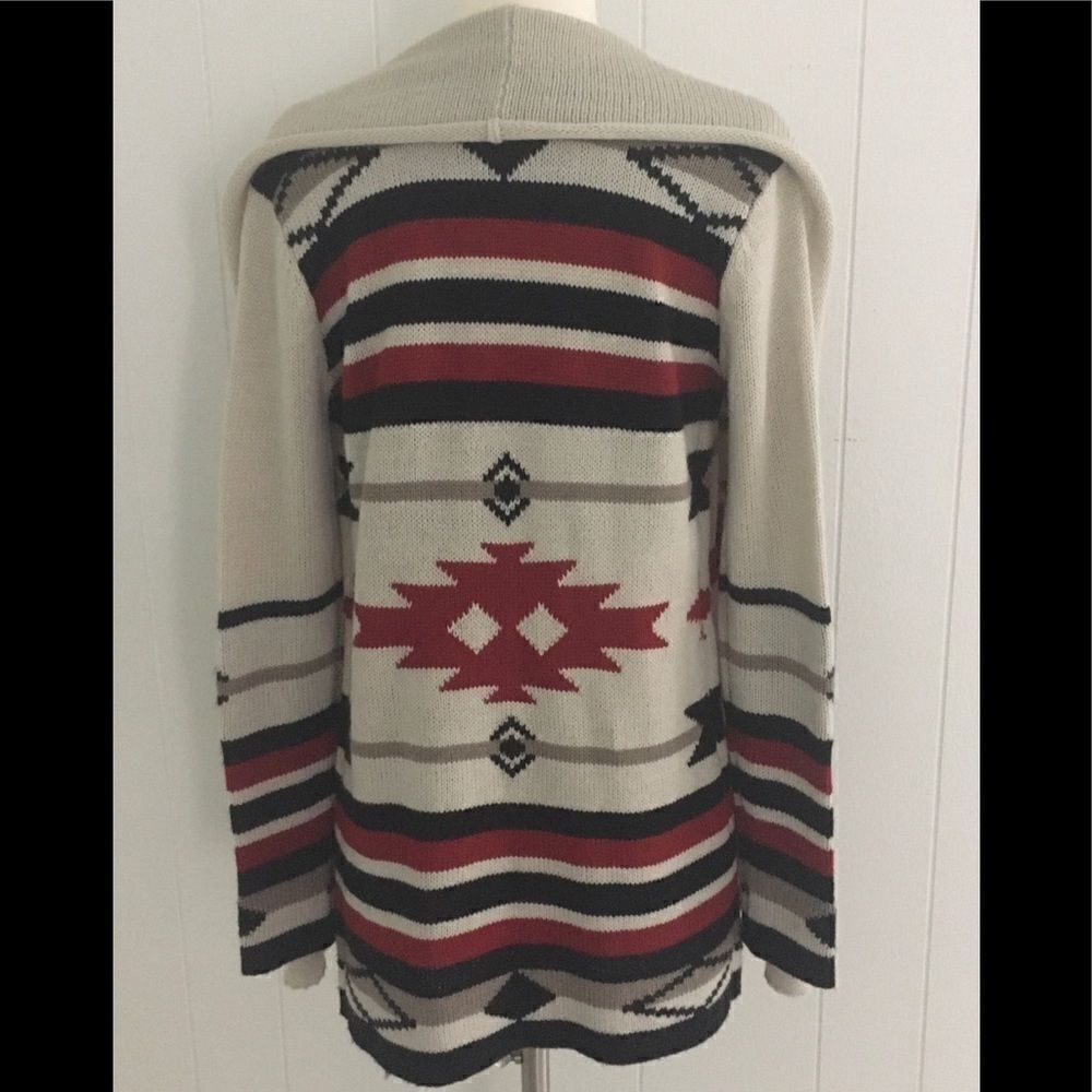 5/48 Open Knit Cardigan Aztec Pattern Sweater XS - Picture 3 of 7